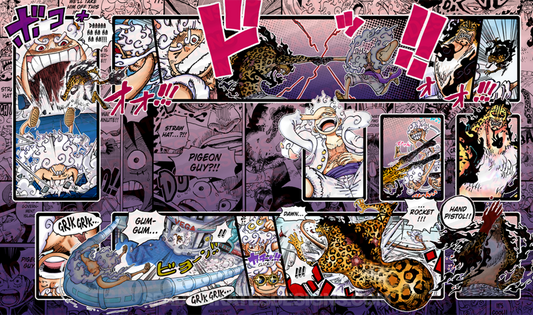 One Piece TCG Luffy Gear 5 vs Lucci Playmat