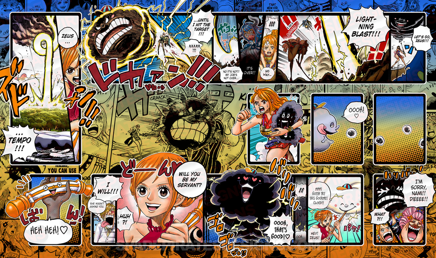 One Piece TCG Nami & Zeus Playmat