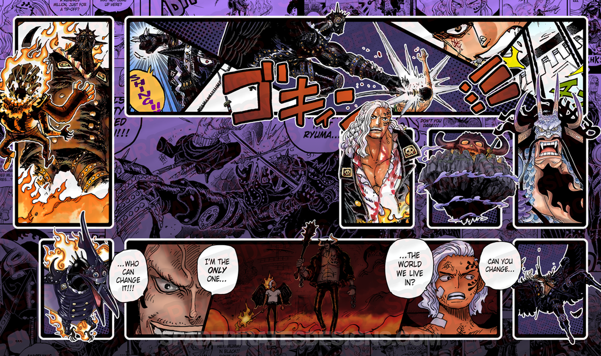 One Piece TCG King Playmat Spade Pirates Designs One Piece TCG King Playmat Spade Pirates Designs
