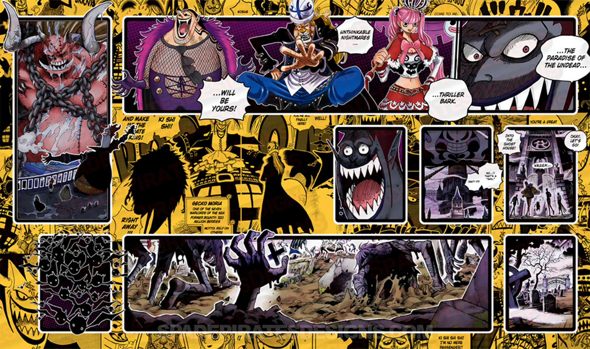 one piece card game gecko moria One Piece TCG Gecko Moria OP14 Playmat – Spade Pirates Designs