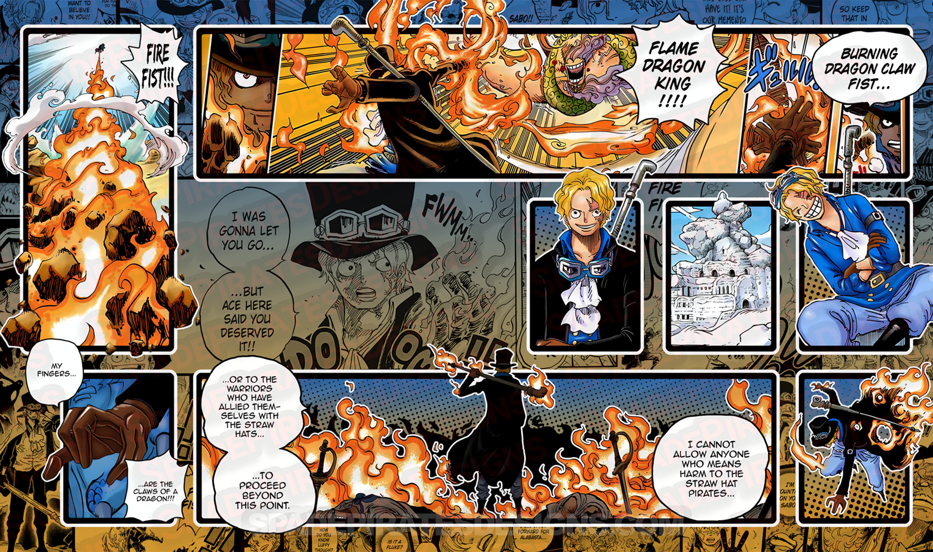 one piece tcg  sabo playmat