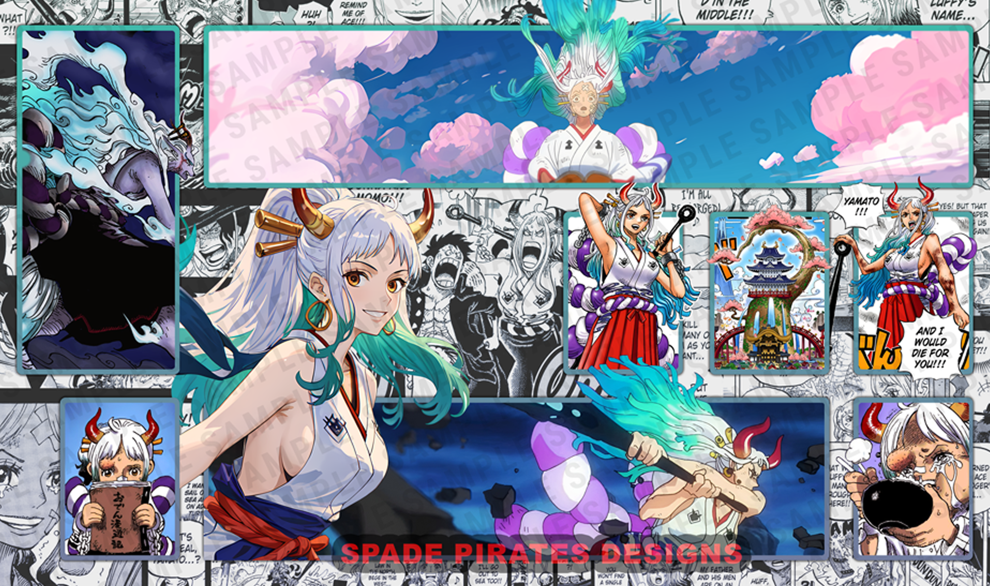 One Piece TCG Yamato Playmat (Version 1) – Spade Pirates Designs