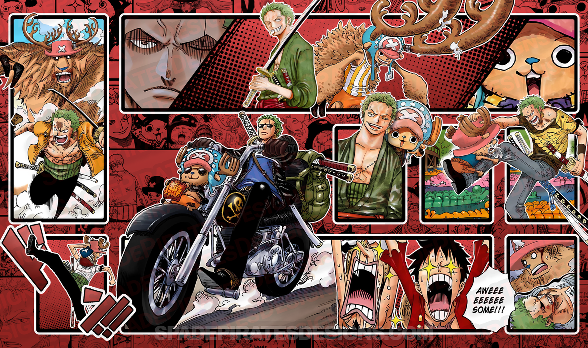 One Piece TCG Zoro & Chopper Playmat – Spade Pirates Designs