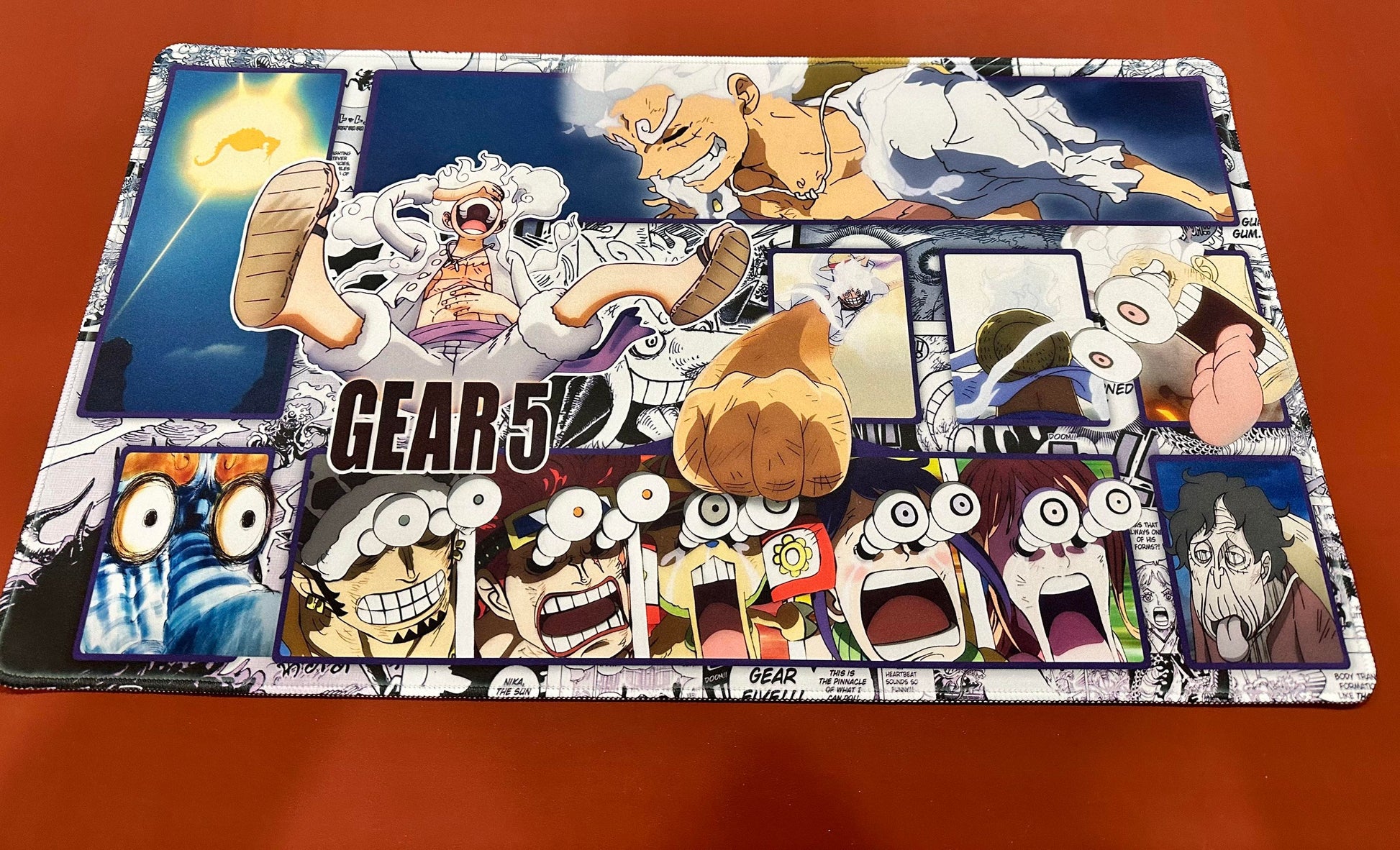 gear 5 luffy tcg One Piece TCG Luffy Gear 5 Playmat (Anime Version) – Spade Pirates Designs